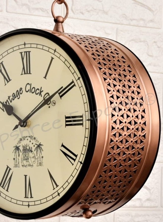 Vintage Clock Handcrafted Double Side Wall Clock 1 Year Warranty / 6557-10-RR - Image 4